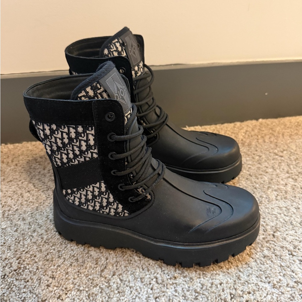 Dior Garden Lace Up Boot 'Dior Oblique - Black' New WO Box